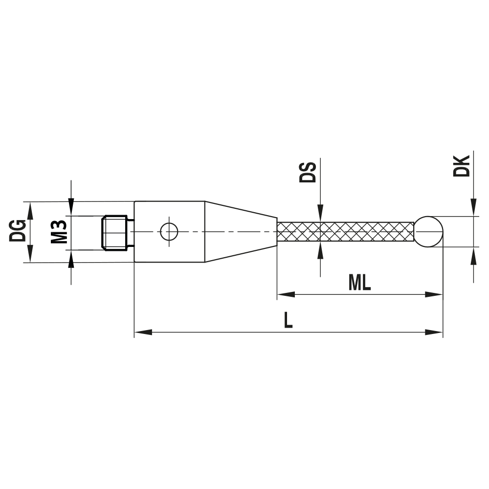 Zeichnung vom Produkt TC M3 030 05 025
