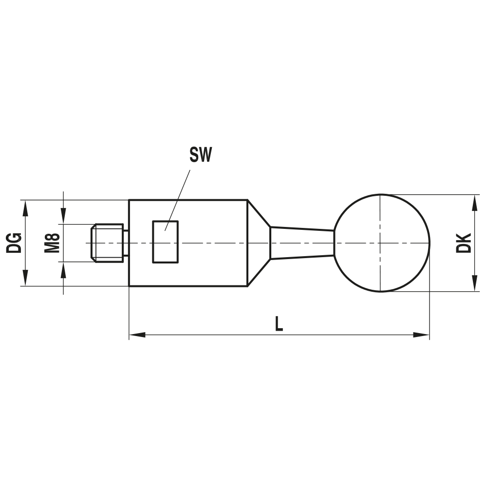 Zeichnung vom Produkt KN M8 200 24 135