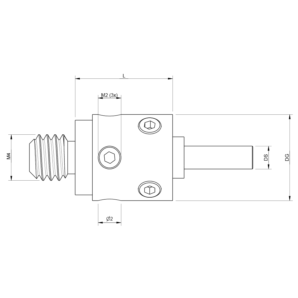 Zeichnung vom Produkt KH M4 020 070 08-S