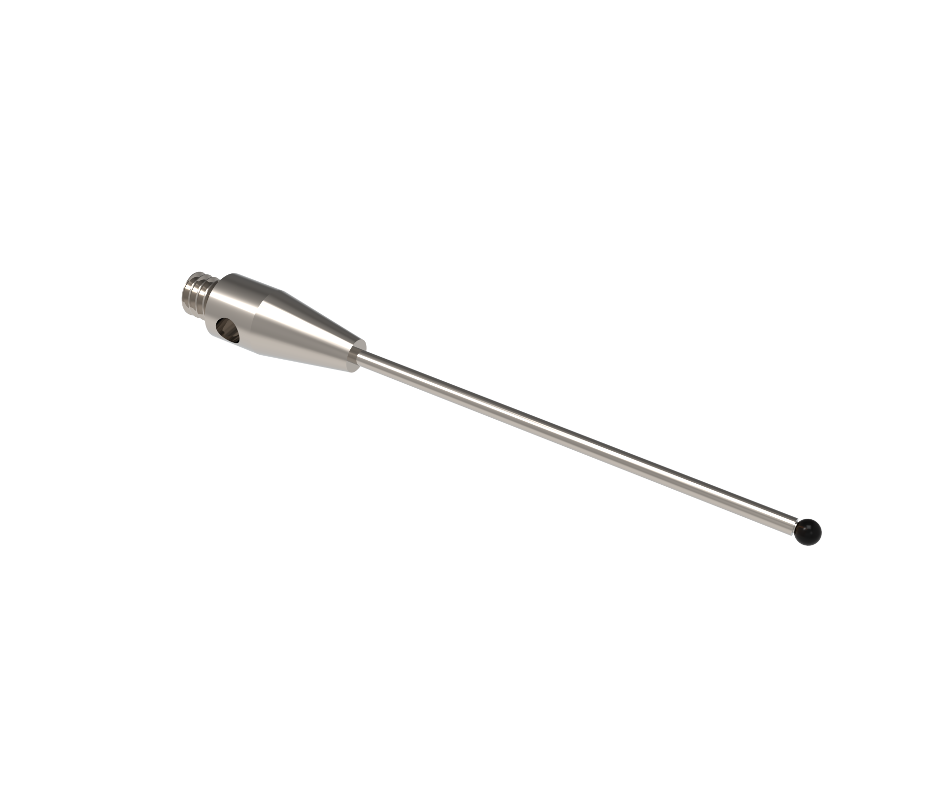 Gerader Taster;  Grundkörper: Stahl; Schaft: Hartmetall; Kugel: Siliziumnitrid